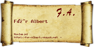 Für Albert névjegykártya