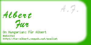 albert fur business card