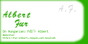 albert fur business card